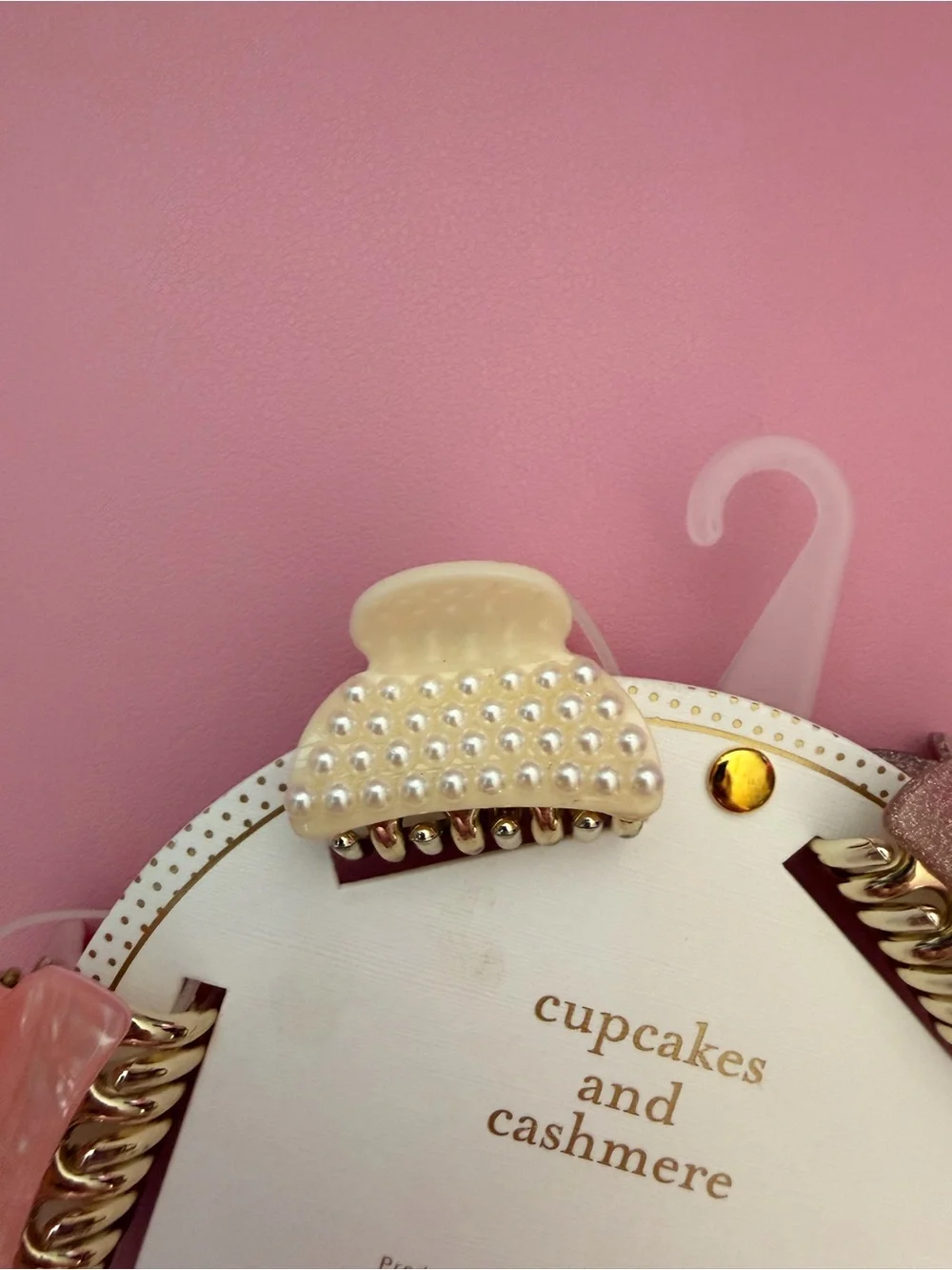 NWT cupcakes & cashmere Pink and Gold Petite Hair Claw Clip Set - Picture 3 of 8